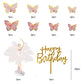 22Pcs Dancing Ballet Girls Butterfly Decoration Cake Topper For Happy Birthday Cake Toppers Girls Women'S Birthday Cake Party De