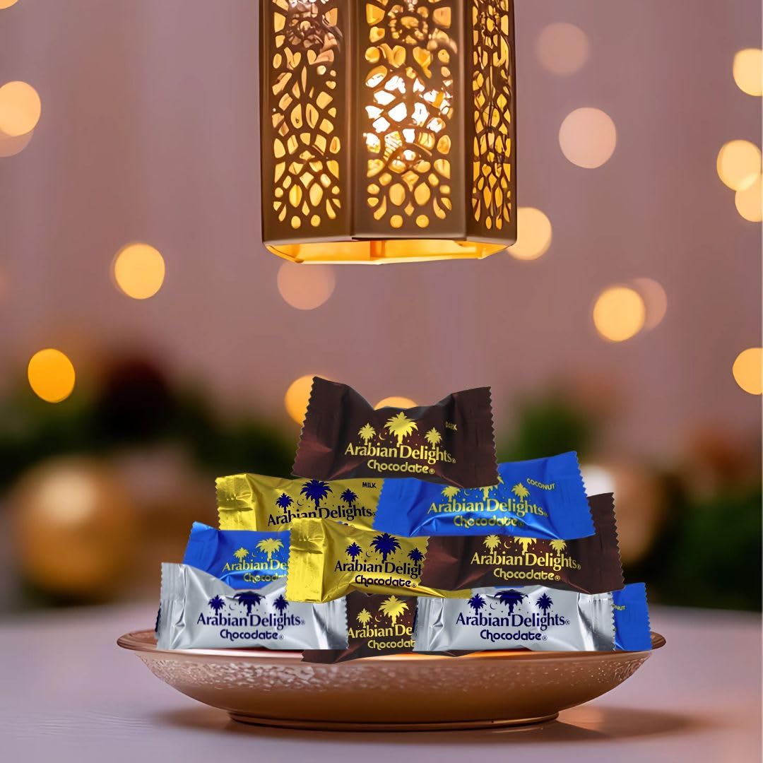 Intense Delish Arabian Delights Chocodate Assorted Pouch 460 Gms - Variety Of Milk, Dark, White & Coconut Flaked Chocolates Cove