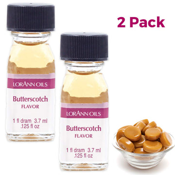 Lorann Butterscotch Ss Flavor, 1 Dram Bottle (.0125 Fl Oz - 3.7Ml - 1 Teaspoon) - 2 Pack