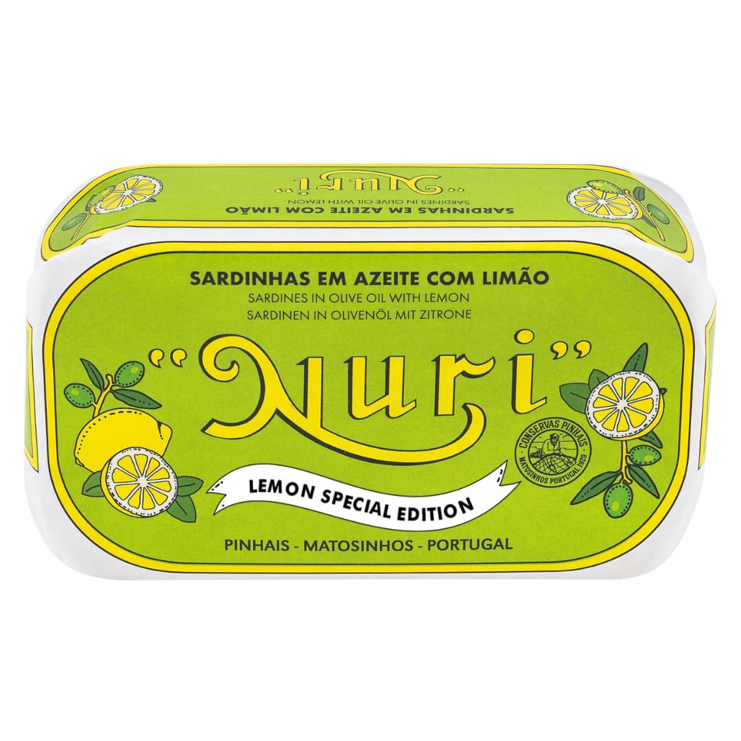 NURI Portuguese Sardines in Olive Oil and Lemon Special Edition - 4 Pack - 4.4 oz cans