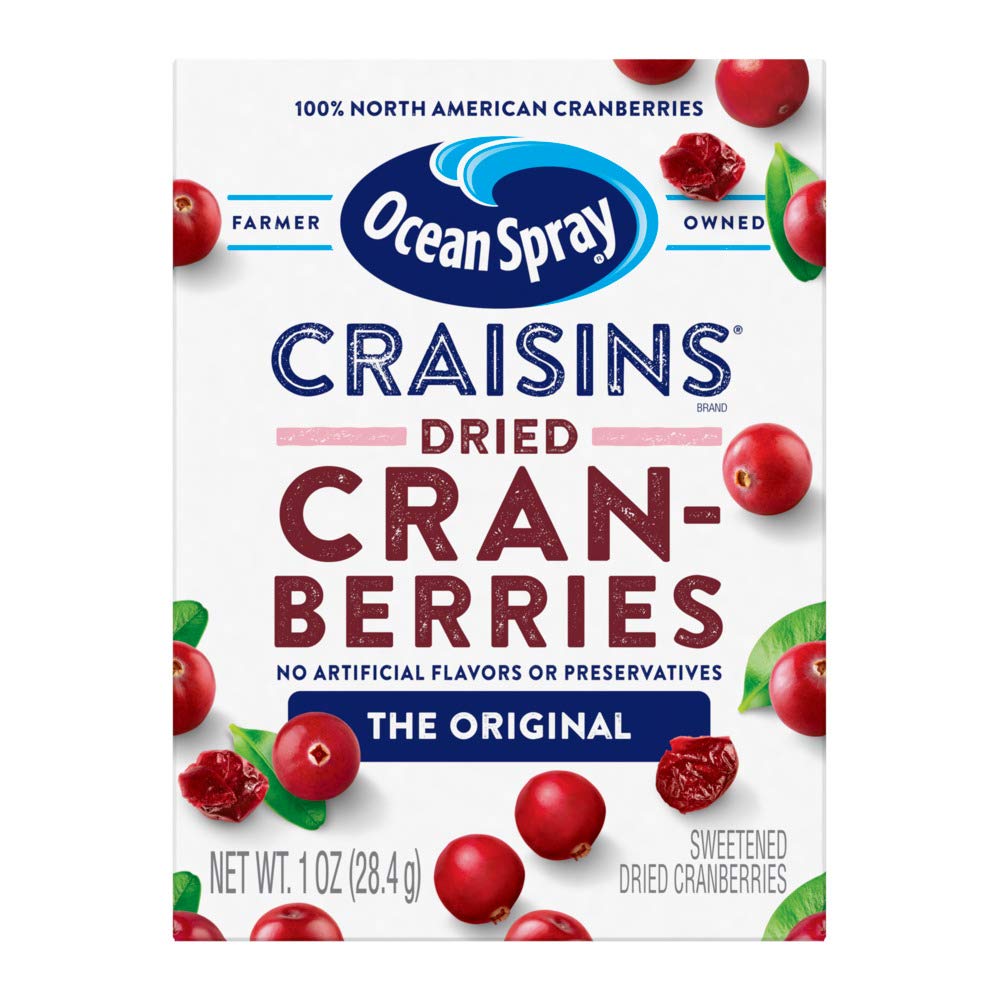 Ocean Spray Craisins, Dried Cranberries, Original, 1 Oz Boxes, 6 Count (Pack of 12)