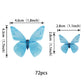 ZHUOWEISM 72PCS Edible Butterfly Cupcake Toppers, Paper Decorations for Baby Shower & Kids Birthday Party, Design 1 Blue