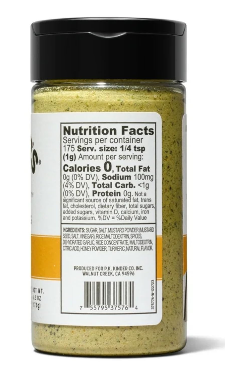 Kinder'S Premium Quality Honey Mustard Seasoning, 6.2 Oz