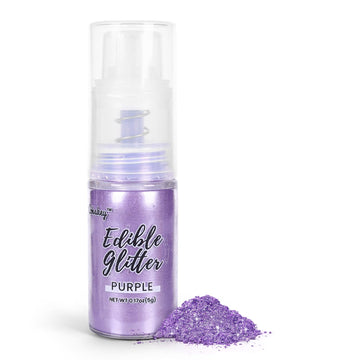 Lavender Purple Edible Glitter Spray, 5g Edible Glitter for Cocktails, Cobakey Luster Dust Edible for Cake Decorating, Drinks, B