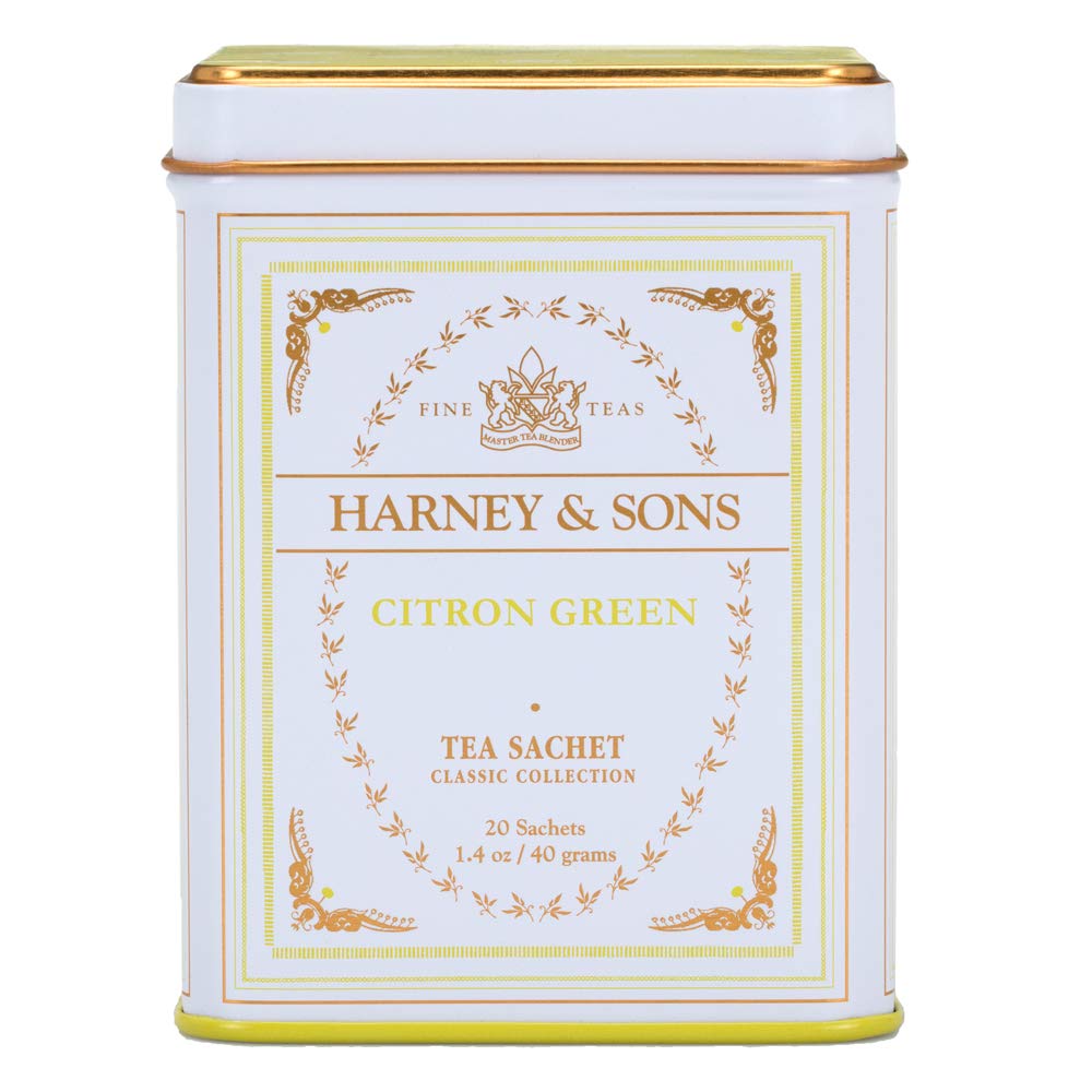 Harney & Sons Citron Green Tea, White, 20 Count (Pack Of 1)