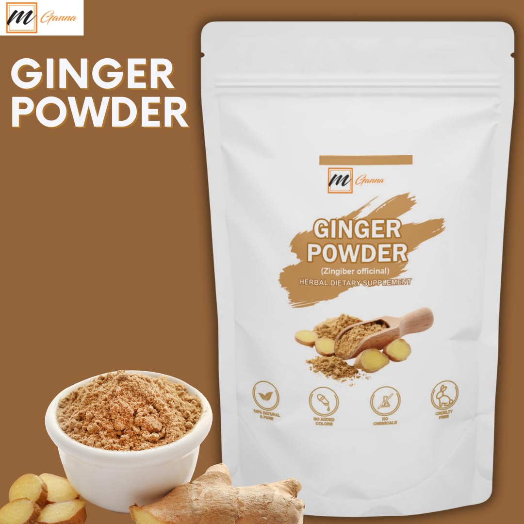 Mganna 100% Natural Ginger Powder As A Spice In Food Recepies, Salads And Skin Care 227 Gms / 0.5 Lbs