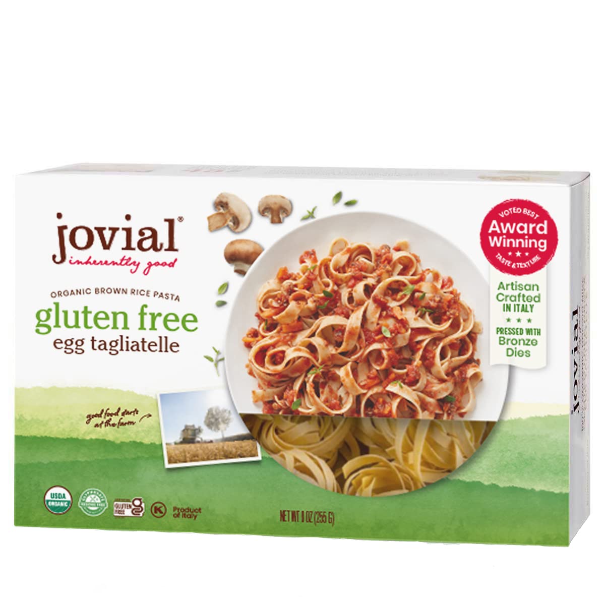 Jovial Whole Grain Brown Rice Egg Tagliatelle Pasta, Gluten Free, 9 Oz, Model 122394
