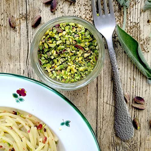 Sciara Chopped Sicilian Pistachios, Premium Quality, Glass Jar, 100g (3.5oz)