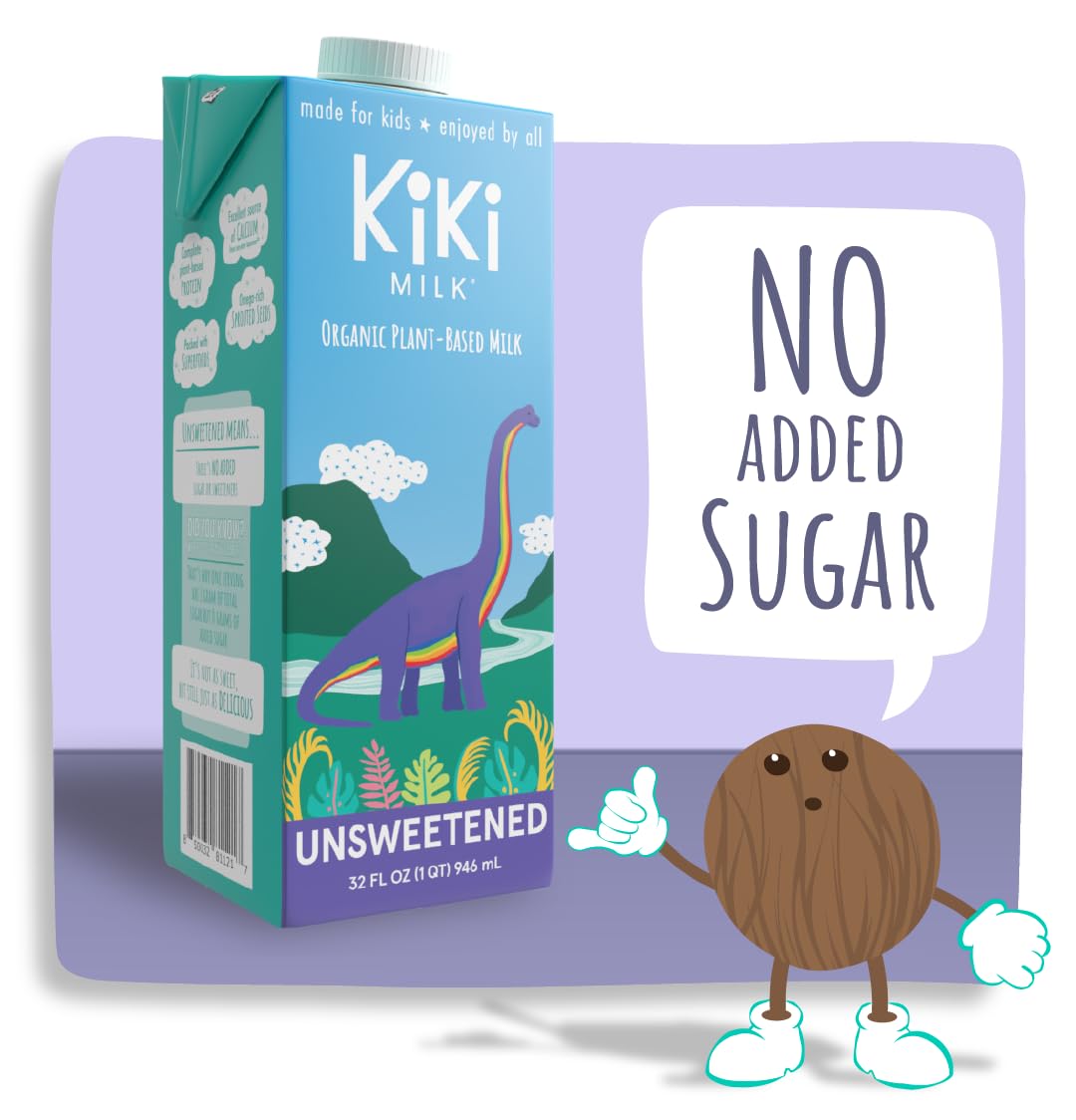 Kiki Milk Plant Based Milk - Organic Unsweetened Kiki Milk - Calcium & Magnesium Source - Gluten Free, Gum Free, GMO Free, Dairy
