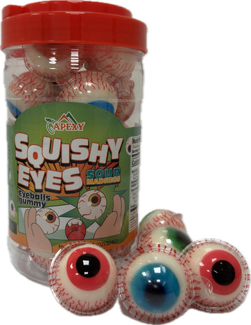 Apexy Sour Eyeball Gummies - with Fruity Liquid Center Eyeball Candy for Halloween, Birthday, Trick Or Treat, Party Candy - Jell