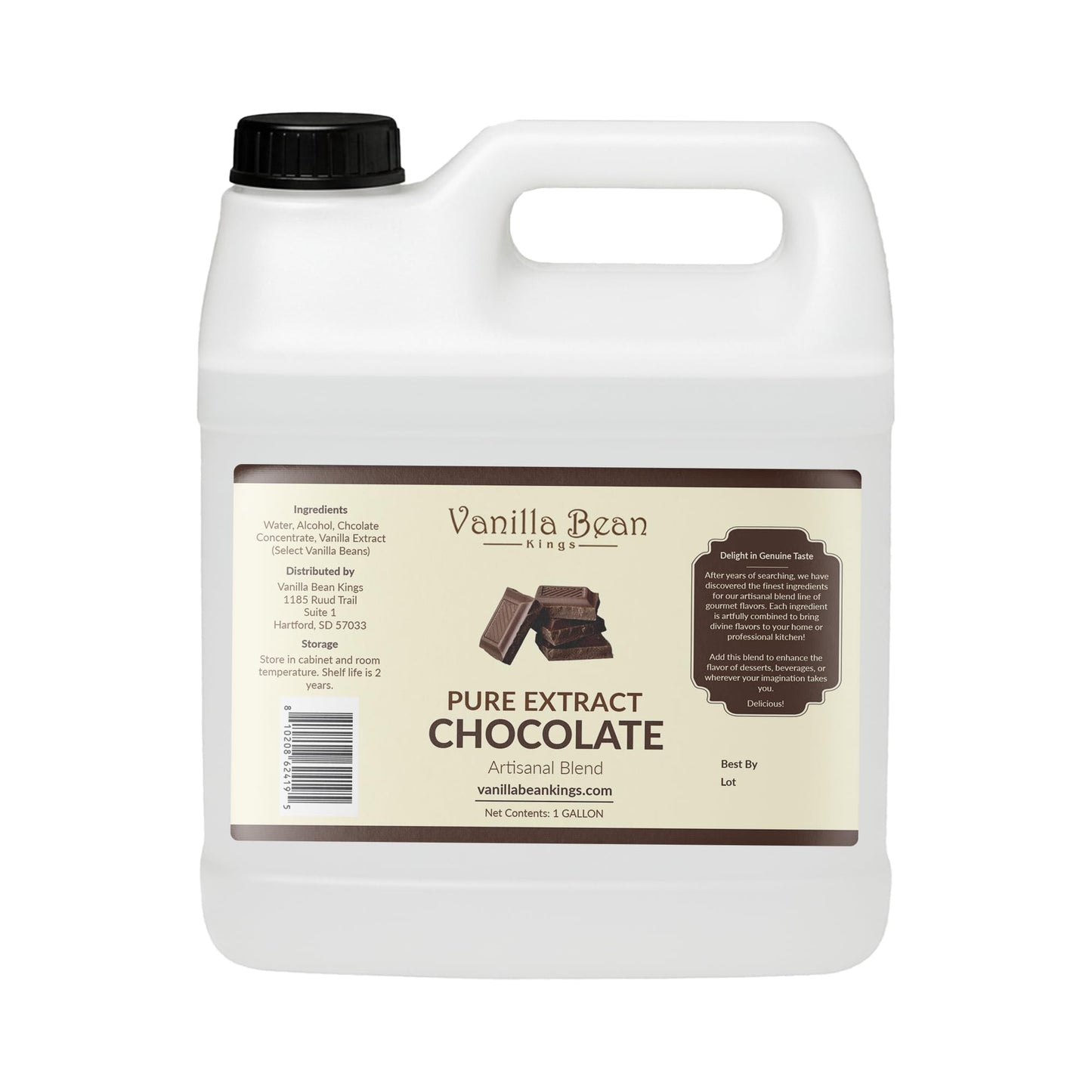 Pure Chocolate Extract For Baking And Flavoring - Top-Grade Quality Natural Flavors For Baked Goods  Desserts  & Cooking - 1 Gallon