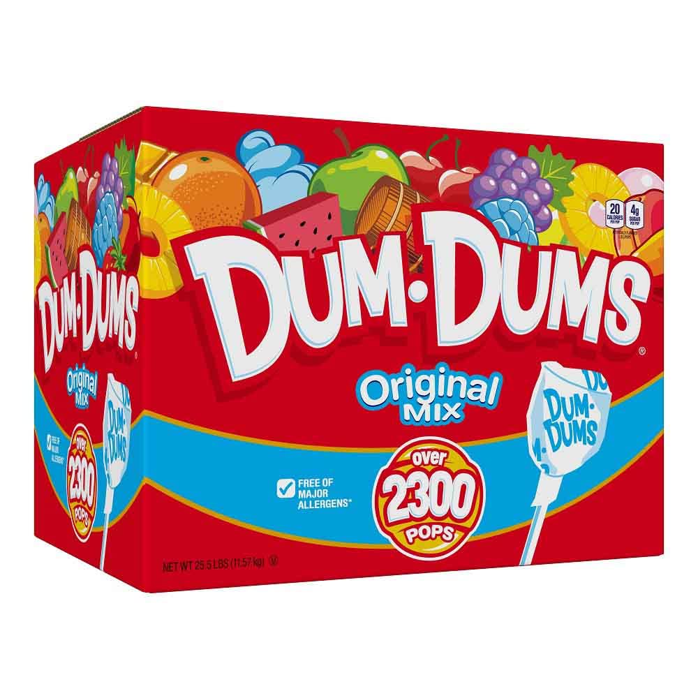 Dum Dums Lollipops Original Mix - 2,300 Count Bulk Candy Variety Pack - Individually Wrapped Suckers