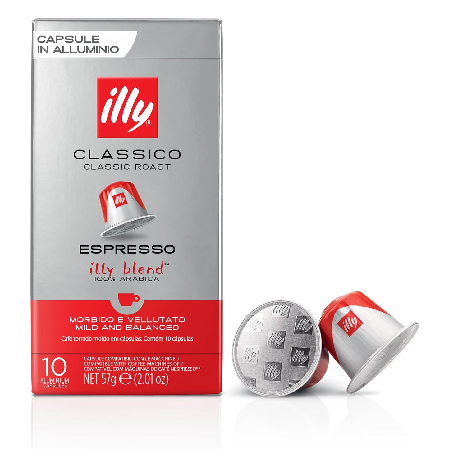 Illy Aluminum Espresso Capsules for Nespresso - Classico, Forte, Intenso, Decaf, Classico Lungo - 10 Count (Pack of 10)