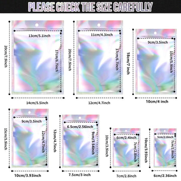 100 Pack Resealable Mylar Bags Smell Proof Pouch Aluminum Foil Packaging Plastic Ziplock Bag,Big Mylar Storage Bags For Candy,Je