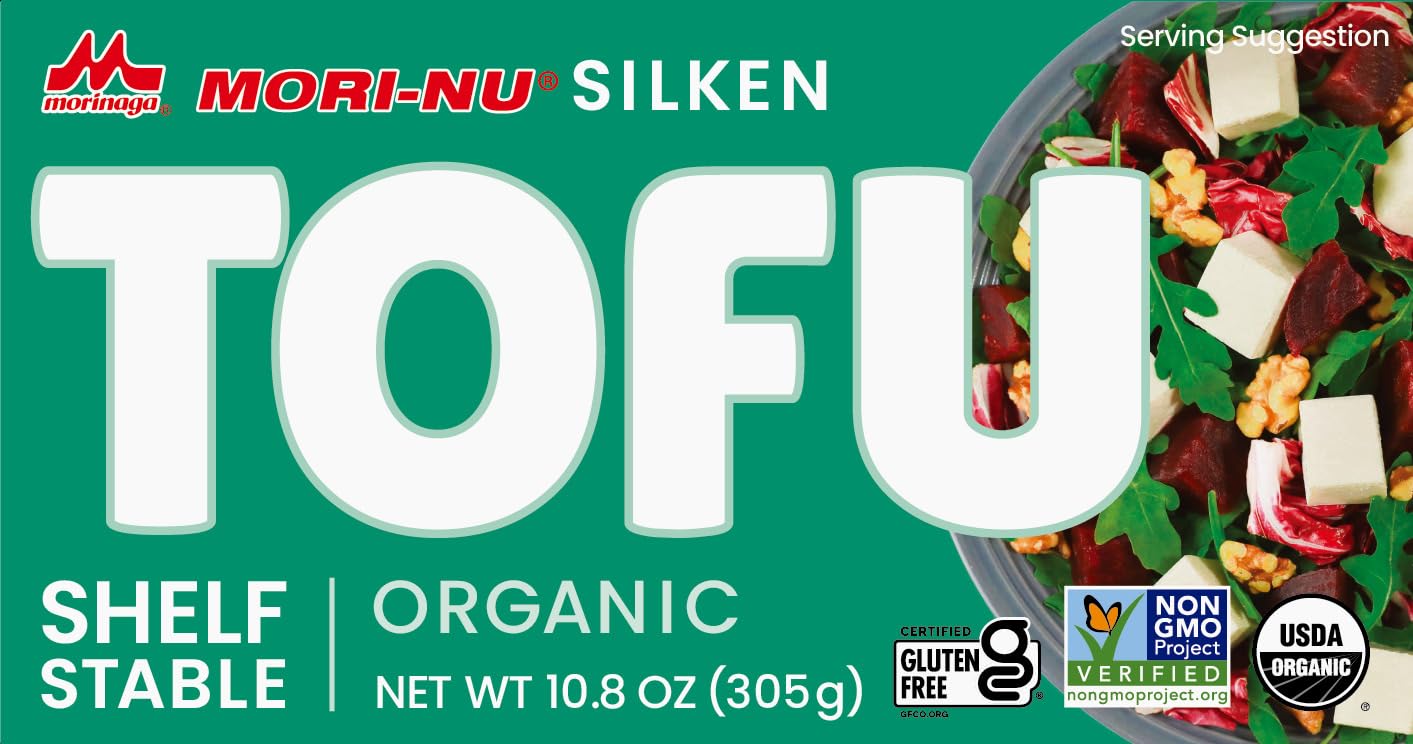 Mori-Nu Silken Tofu Organic, Vegan, Gluten-Free, Low Fat, 12 oz, Shelf-Stable, Non-GMO Soybeans, KSA Kosher Parve, 6