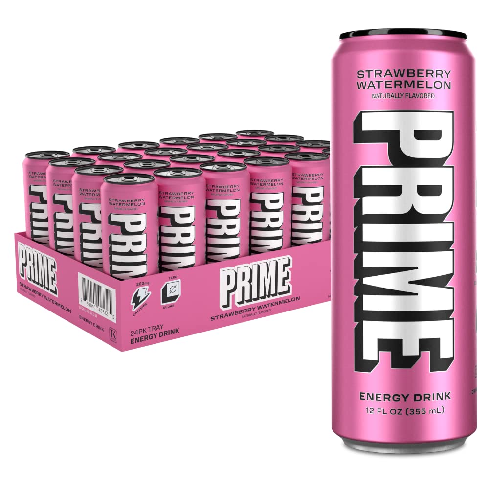 PRIME HYDRATION Energy Drink | Strawberry Watermelon | 200mg Caffeine | 24 Pack | Vegan | Gluten Free | 12 Fluid Ounce