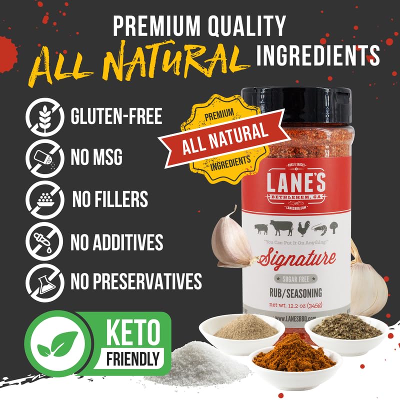 Lane's Signature BBQ Seasoning Rub, All-Natural BBQ Seasonings and Rubs, Perfect for Beef, Meat, Chicken & Pork Rub Seasoning, M