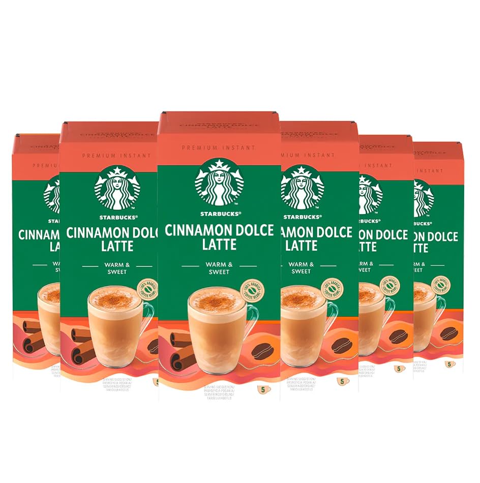 Starbucks Cinnamon Dolce Latte X5 Top-Grade Instant Coffee Pack Of 6 (Total 30 Sachets) Warm & Sweet Flavor