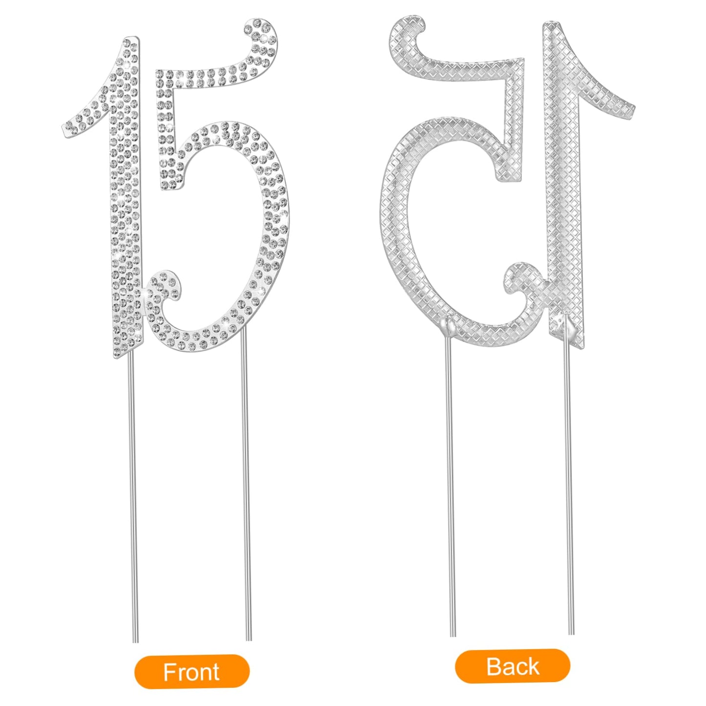 Aboofan 15 Cake Topper 15Th Birthday Or Anniversary Party Number 15 Crystal Rhinestones 15Th Cake Decoration For Happy 15Th Birt