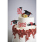 Moitkptt Graduation Cupcake Toppers, 24Pcs Red Cardboard Picks for Class of 2025 Decorations, Model FHDUT0002