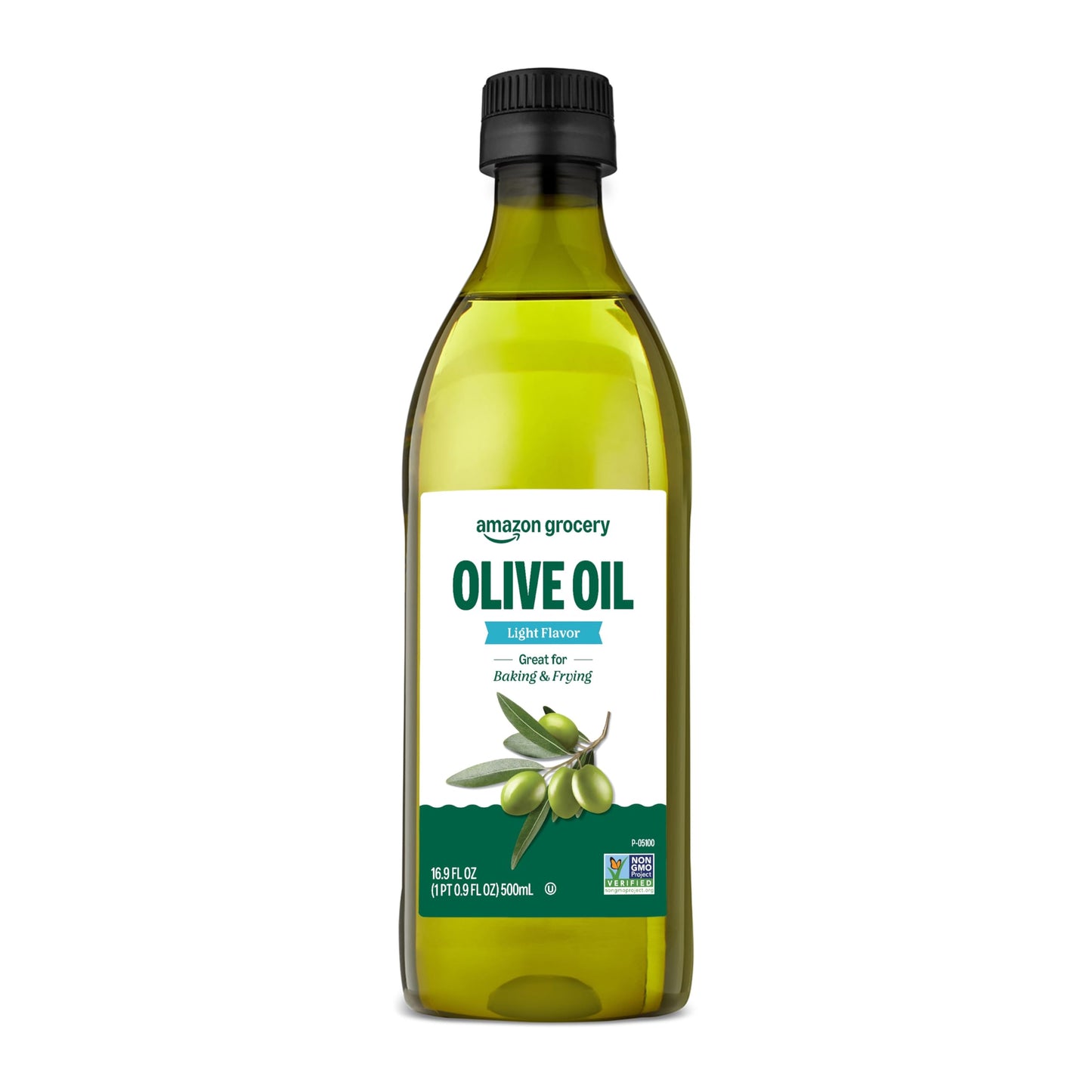 Amazon Grocery Olive Oil, Light Flavor, 16.9 Fl Oz, Pack of 1