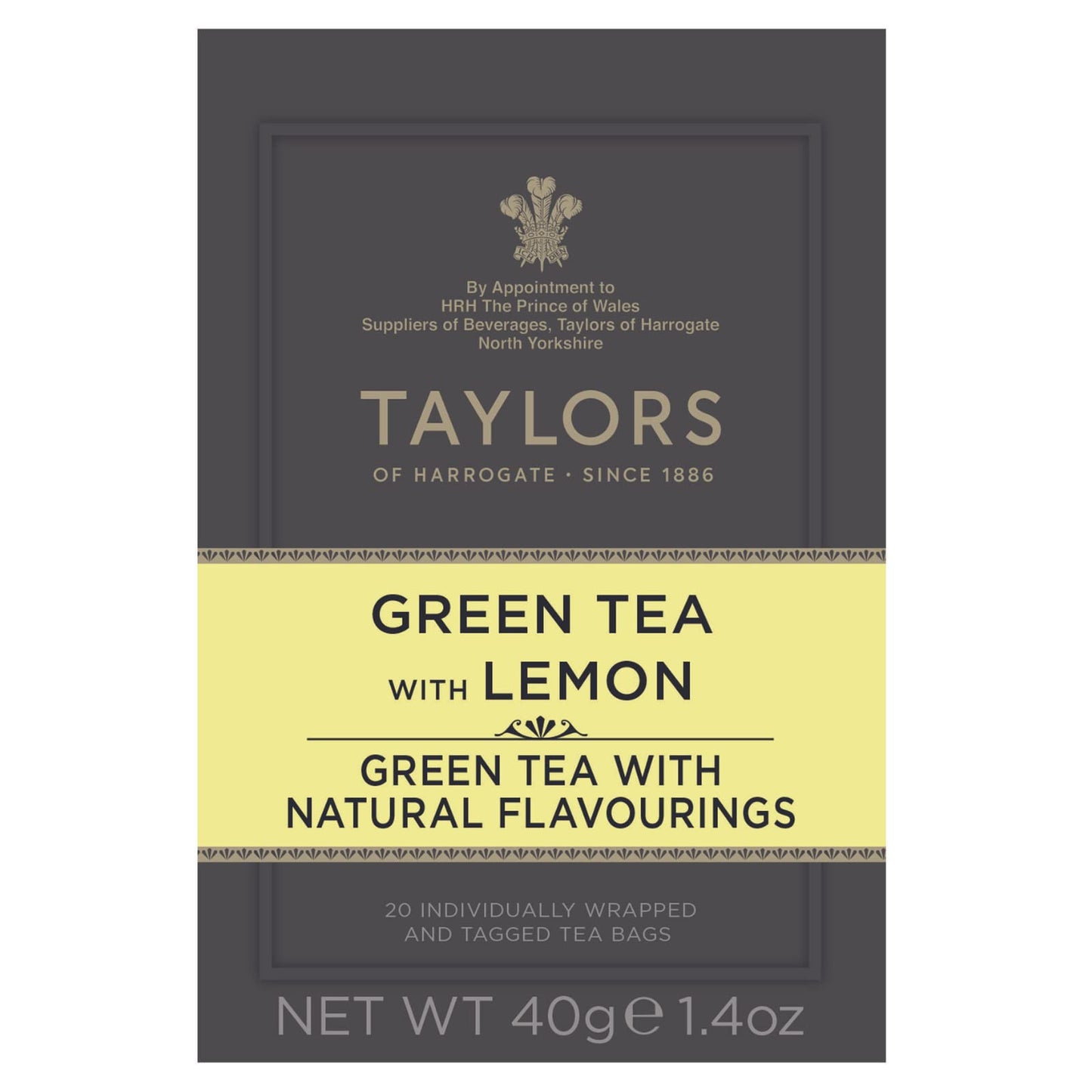 Taylors Of Harrogate Green Tea With Lemon, 20 Count (Pack Of 6)