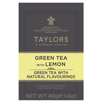 Taylors Of Harrogate Green Tea With Lemon, 20 Count (Pack Of 6)