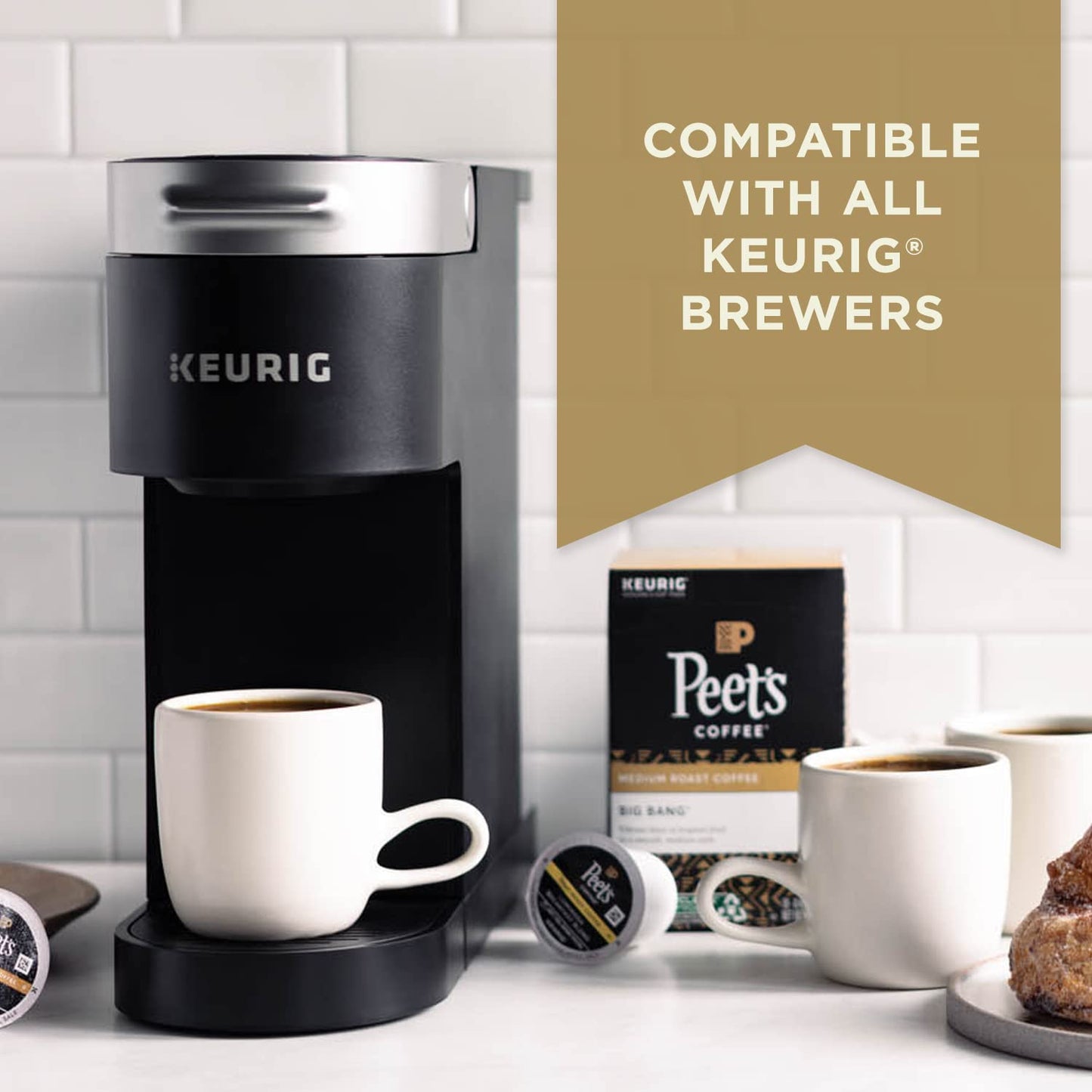 Peets Coffee Dark Roast K-Cup Pods for Keurig - French Roast, 96 Count (4 Boxes of 24 Pods)
