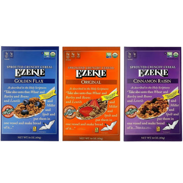 X-Zone Sprouted Whole Grain Breakfast Cereal - High-Fiber, Vegan - 16 oz Boxes, 3 Count (3 Flavor)