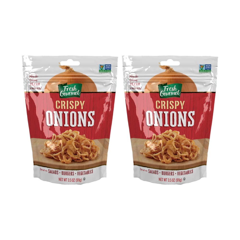Fresh Gourmet Crispy Onions Snack and Salad Topper (3.5 Ounce (Pack of 2))