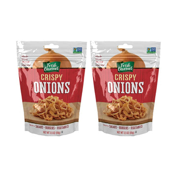 Fresh Gourmet Crispy Onions Snack and Salad Topper (3.5 Ounce (Pack of 2))