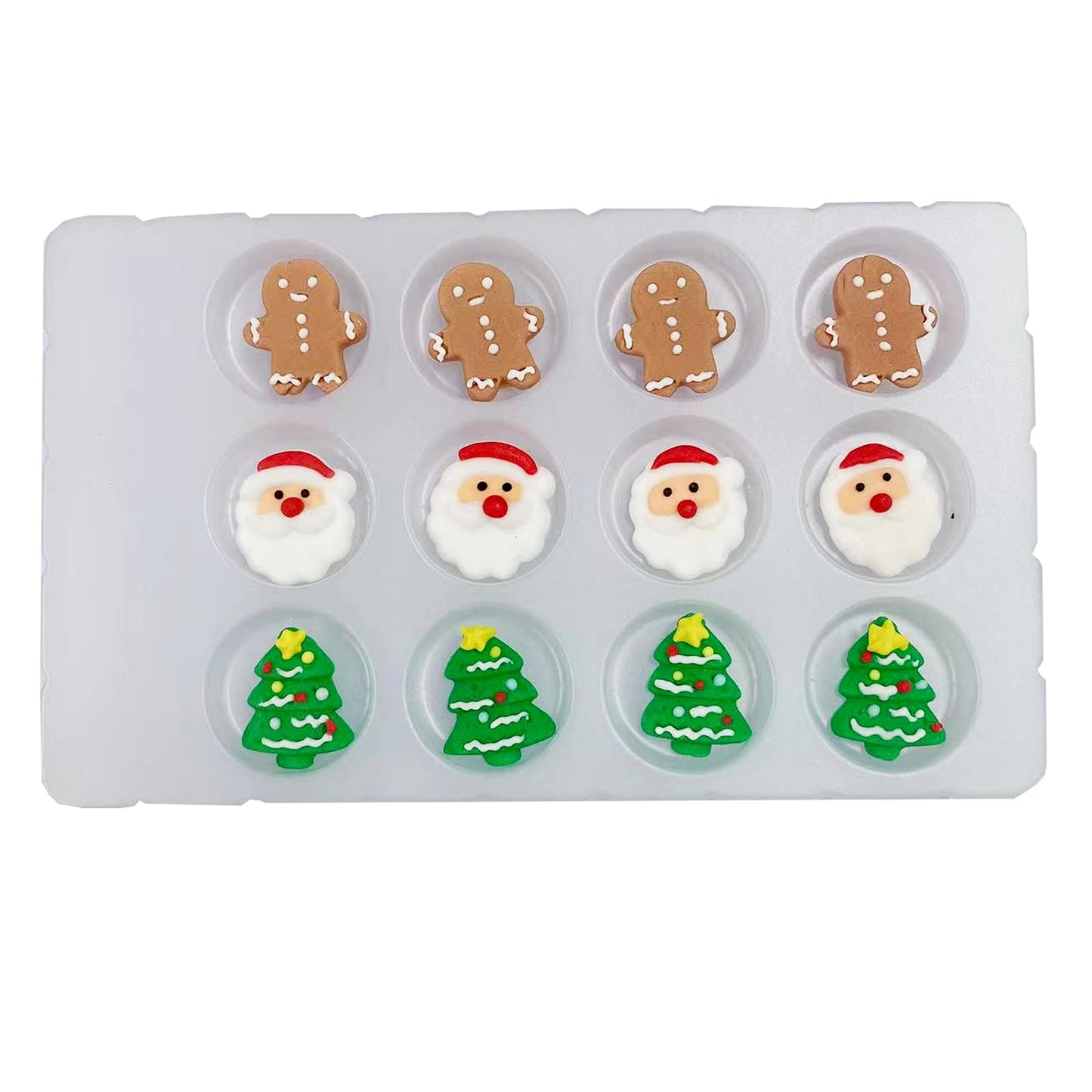 Sentovac 12Pcs Edible Cake Decorations And Cupcake Toppers | Santa, Tree, Sprinkles For Christmas And Birthday Parties