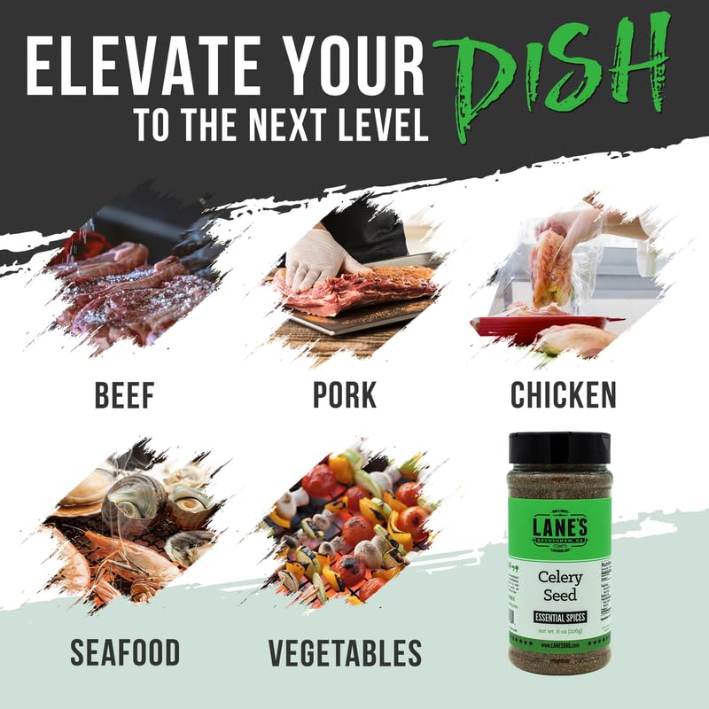 Lanes Celery Seed Seasoning, All-Natural Celery Seed Spice For a Healthier Dishes to Accommodate Meats, Veggies, Seafood, Made