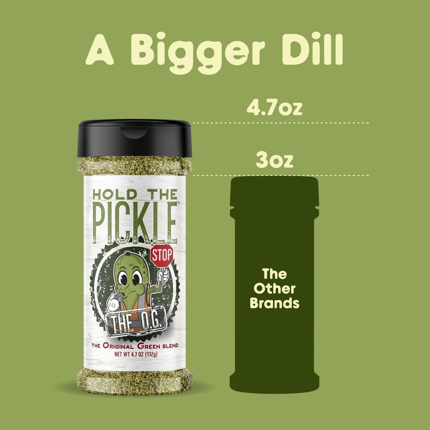Hold The Pickle O.G. Dill Pickle Seasoning - Popcorn seasoning, Original Green Flavor Dill Pickles Seasoning for Cooking - Vegan