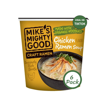 Mike'S Mighty Good Craft Ramen, Chicken Ramen Soup, 1.6 Oz Cups (Pack Of 6)