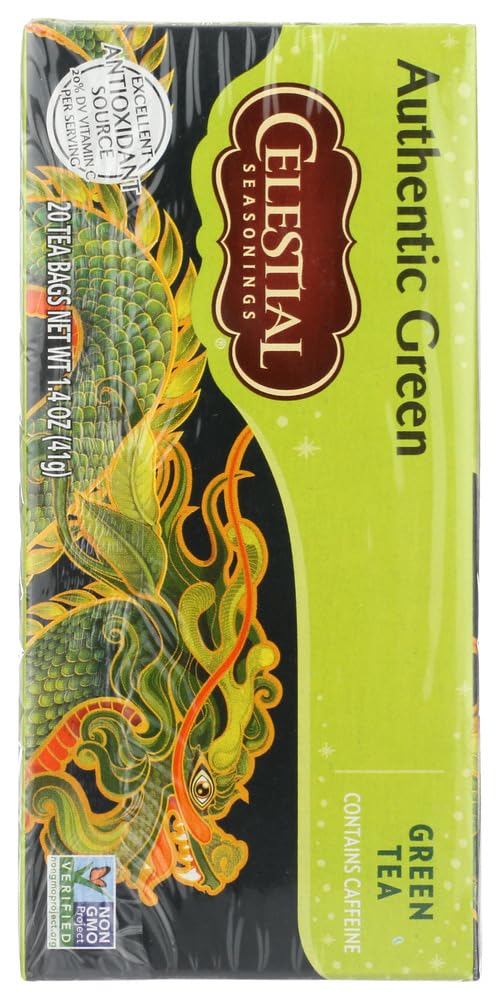 Celestial Seasonings, Tea Grn Authentic, 20 Bg, (Pack Of 6)