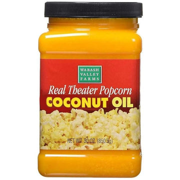 Real Theater Coconut Popcorn Oil - 30 oz Butter Flavored Coconut Oil for Whirley Pop Popcorn Maker, Popcorn Oil Butter Flavor St
