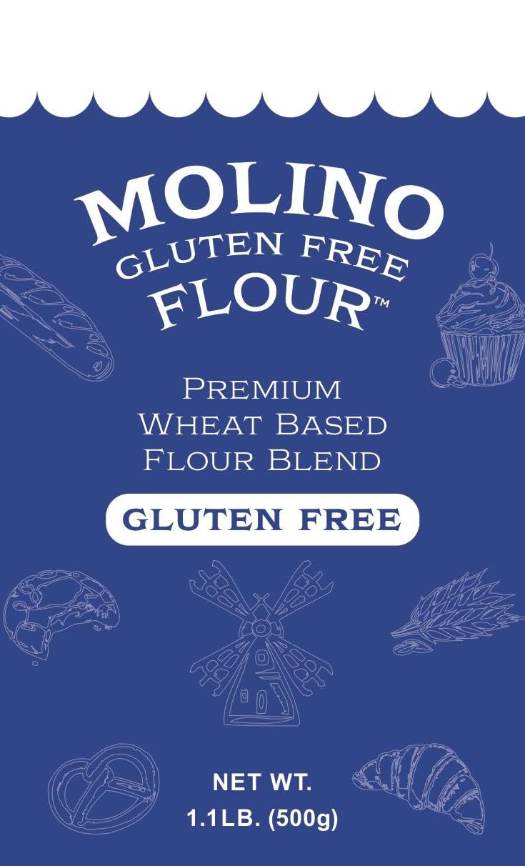 Molino Flour Gluten Free All Purpose Flour, 17.6 oz (Pack of 4) - Ideal for Baking and Cooking, Made with Wheat Starch