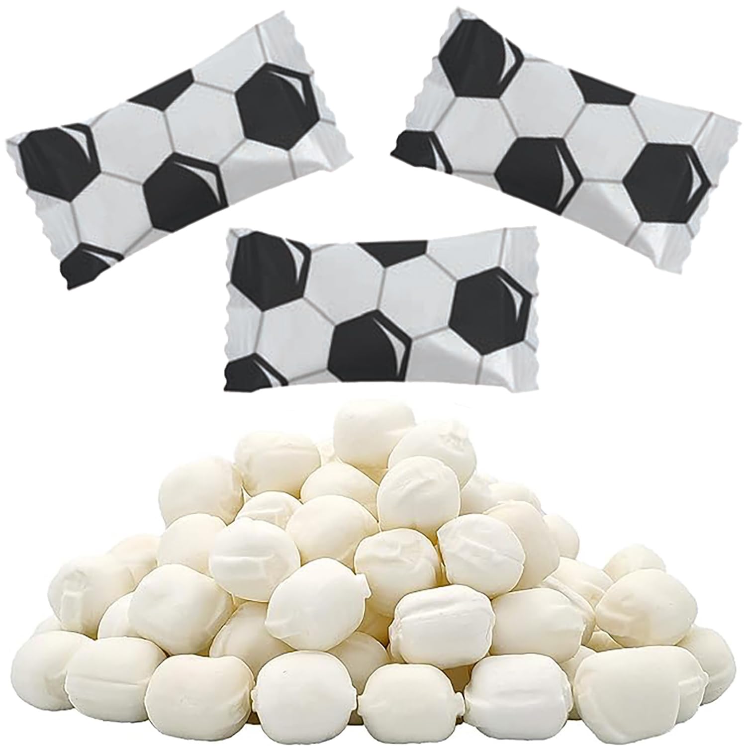 The Dreidel Company Sports Buttermints, Fat-Free Mint Candies, 55 Count, Individually Wrapped, Soccer Color