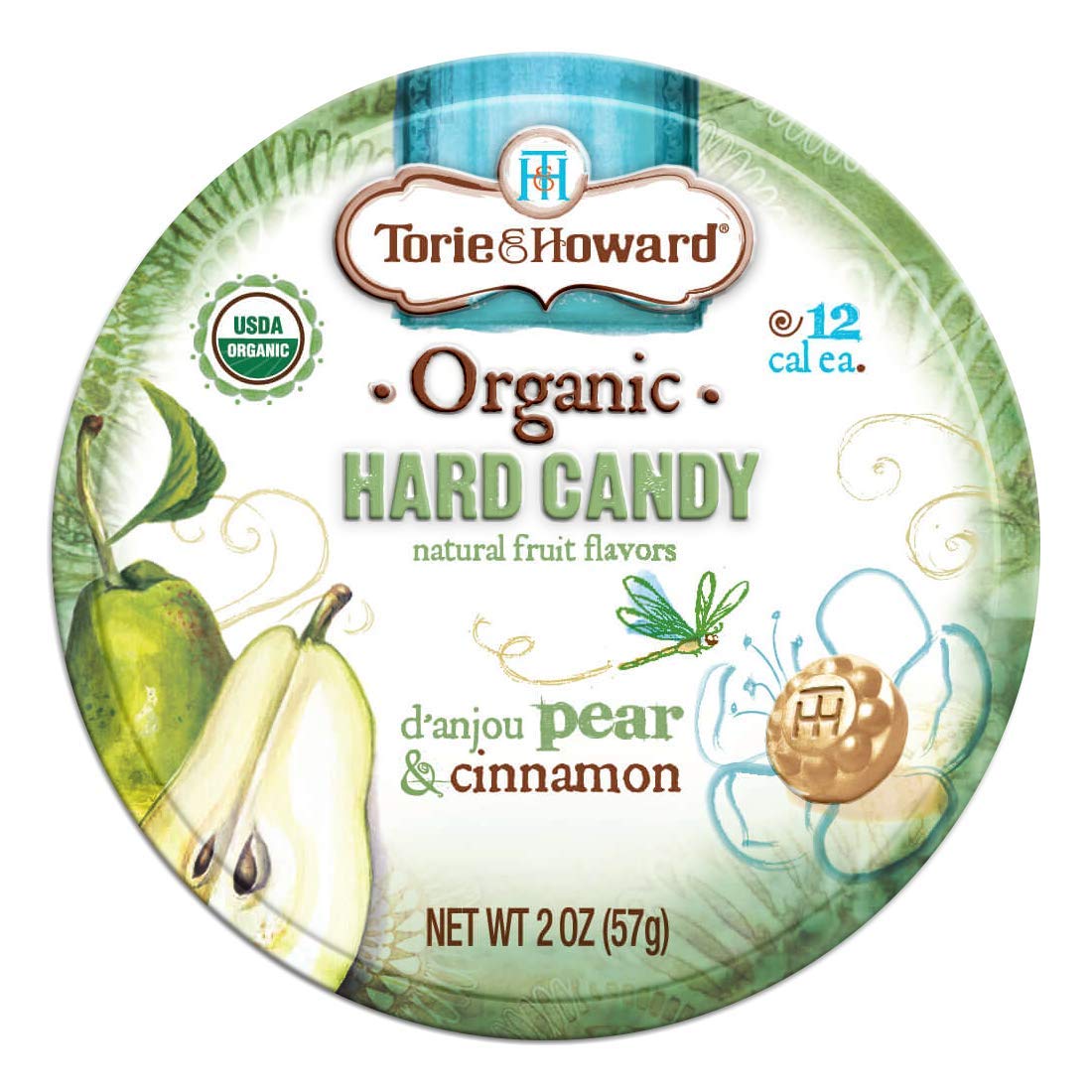 Torie & Howard Candy Tin Pear & Cnnmn 2 Oz