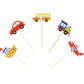 Ercadio 30 Pack Transportation Cupcake Toppers Bus Car Ship Train Airplane Cupcake Picks Baby Shower Birthday Party Cake Decorat