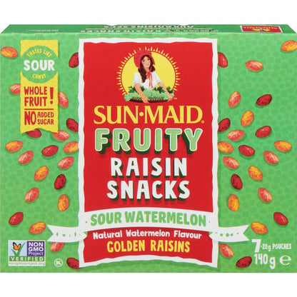 Sun-Maid Fruity Raisin Snacks, Sour Watermelon, 140g/5 oz. Box (Imported from Canada)