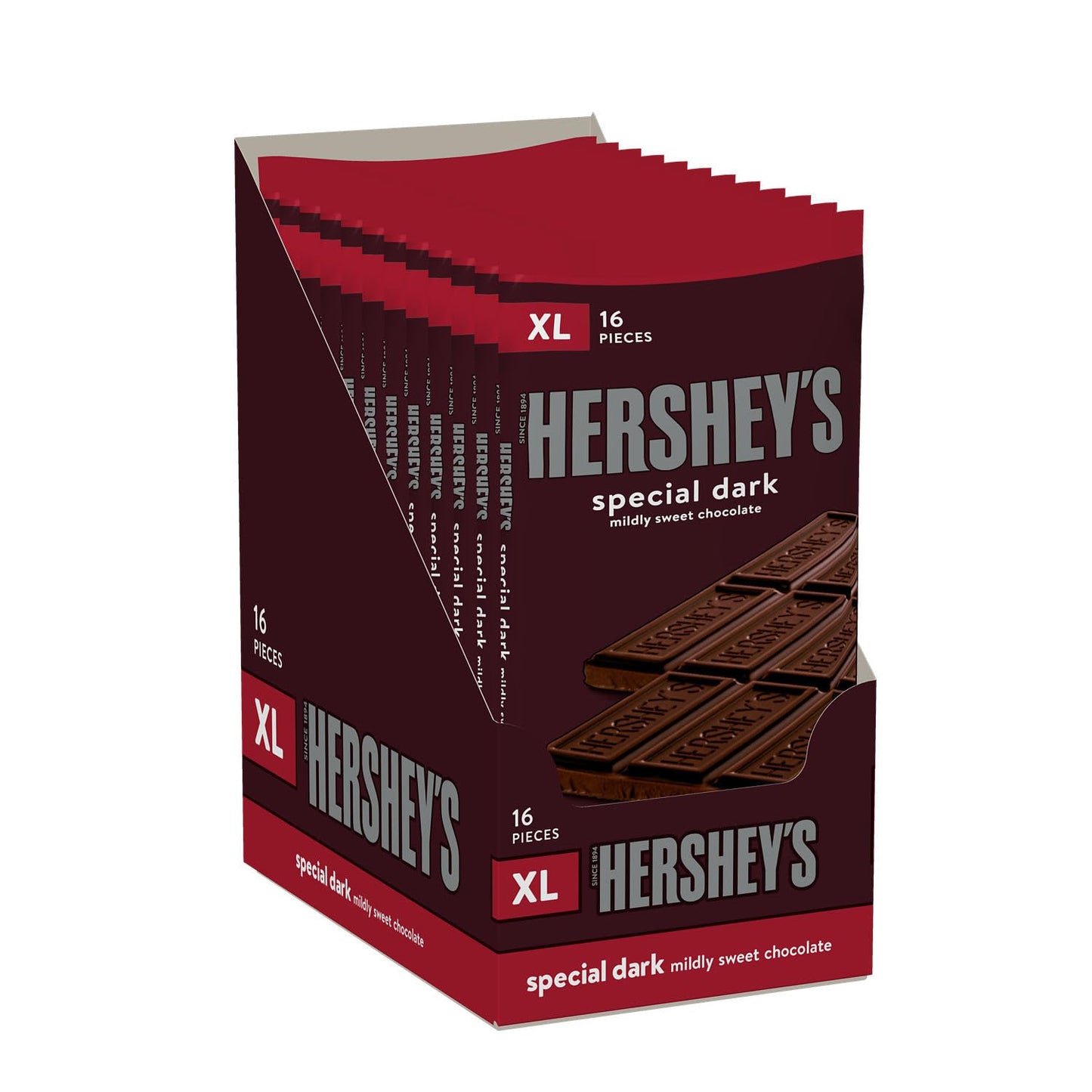 HERSHEY S SPECIAL DARK Mildly Sweet Chocolate XL, Candy Bars, 4.25 oz (12 Count, 16 Pieces)