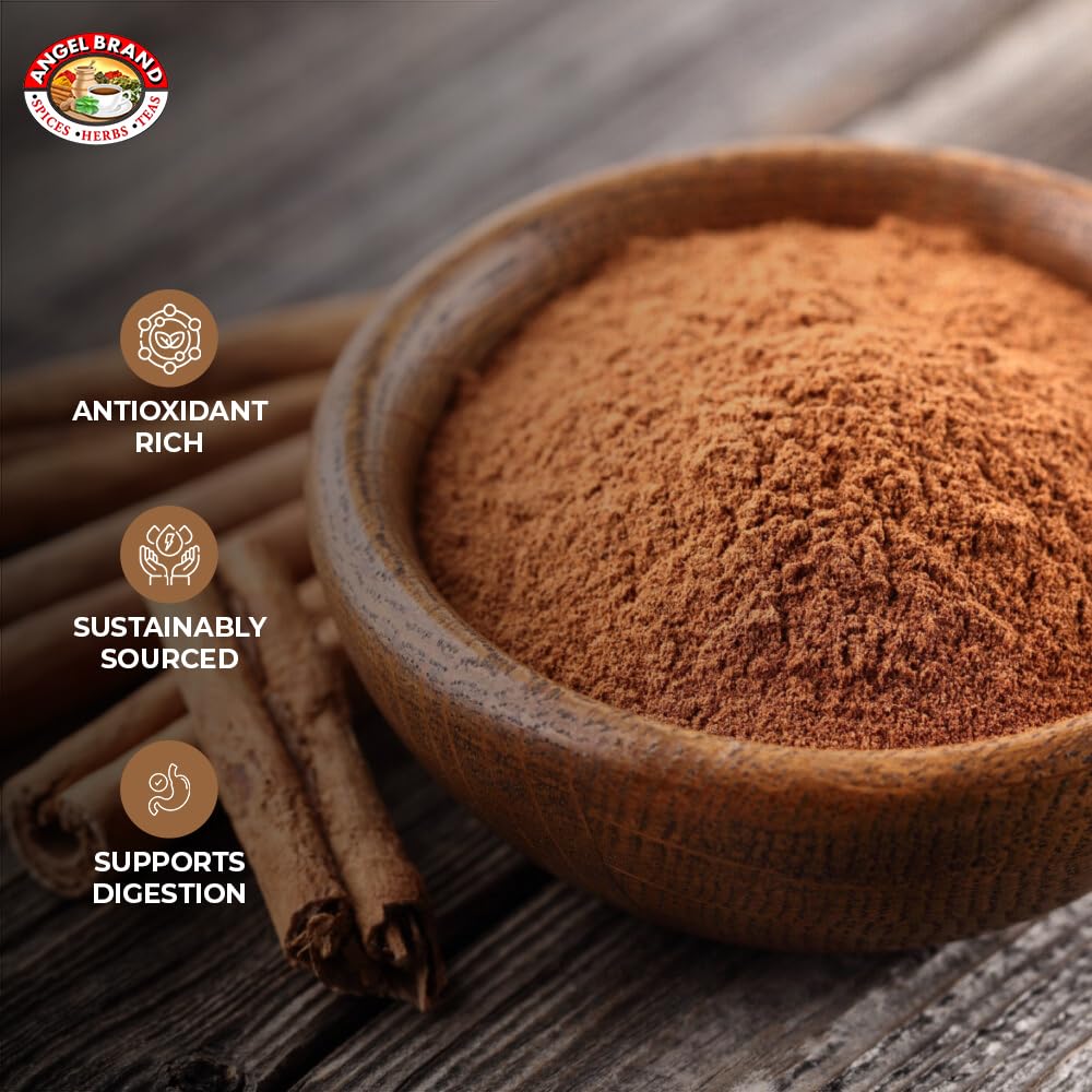 Angel Brand Cassia Cinnamon Powder - Premium Ground Cinnamon For Baking, Coffee, Smoothies, And More - Sweet And Aromatic Spice