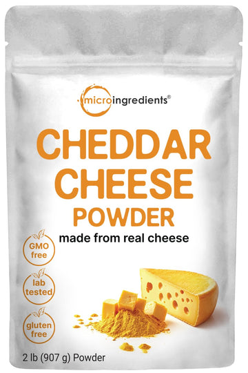 Cheddar Cheese Powder with Whey Protein Concentrate, 2lbs | Made from Real Raw Cheese | Authentic Sharp Flavor | All Purpose Sea