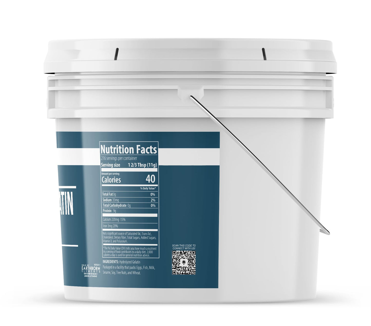 Earthborn Elements Beef Gelatin Powder, Thickener for Home Cooking, 84 Ounce Bucket