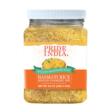 Pride of India | Extra Long Basmati Rice with Minced Turmeric 24 oz (680.3 gm) | Naturally Aged Healthy Grain | Perfect for Pila