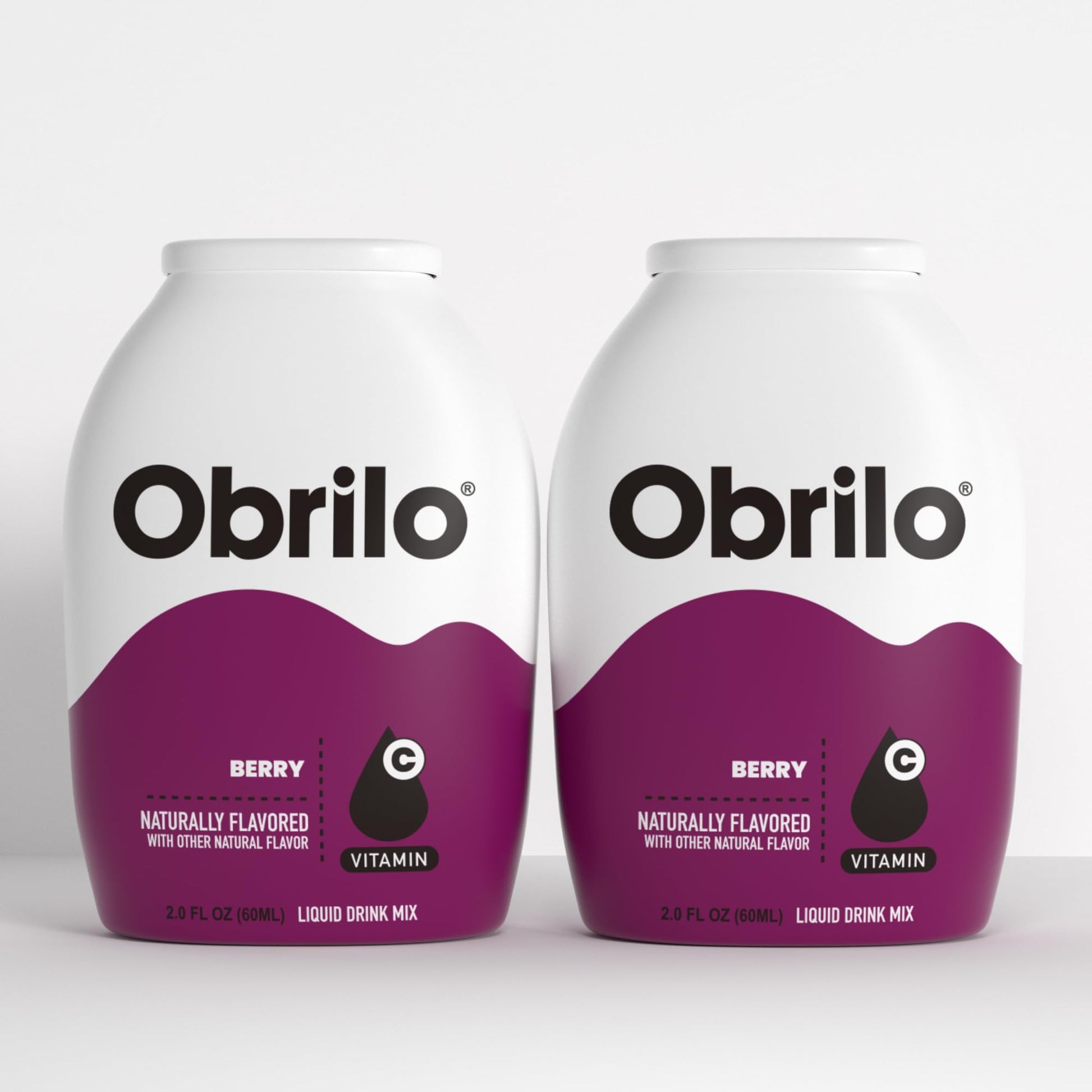 Obrilo Water Enhancer Liquid Flavoring Drops - Zero Sugar, Calorie-Free, Naturally Flavored, 2 Fl Oz (Pack of 2), Berry Flavor