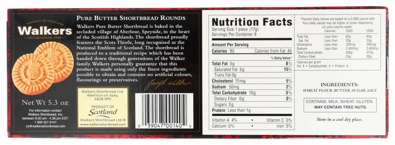 Walkers Classic Shortbread Rounds - 5.3 Oz - 2 Pack