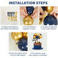 Beishida 5 Inch 10Pcs Balloon Cloud Cake Topper Navy Gold Happy Birthday Cupcake Toppers Mini Balloon Cake Decoration Topper Gar